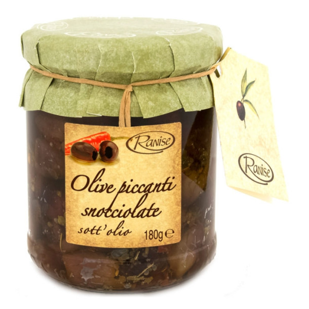 Udstenede Oliven "Taggiasca i Chili olie"